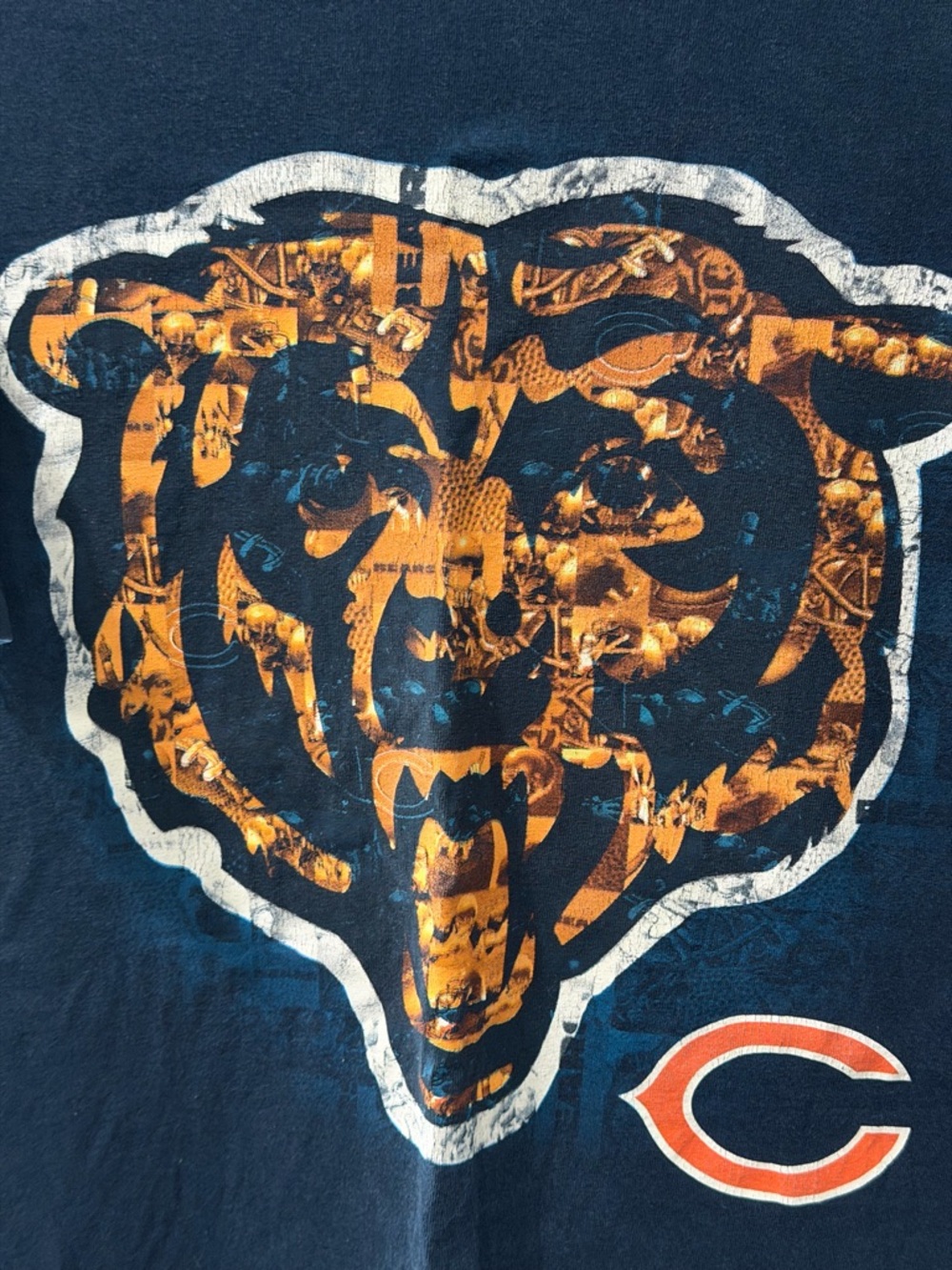 Vintage NFL Chicago Bears Collage Football Shirt Large Bin 1 - Picture 2 of 5